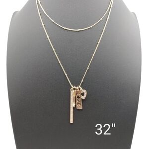 Apt 9 "Make your own" long gold tone station chain and 4 pendants to mix & match